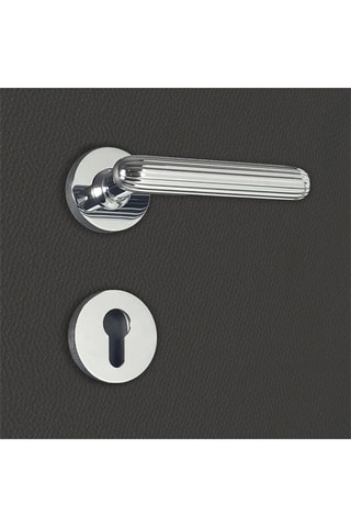 2 poignées de porte à cylindre Nelia - 12,9 x 5,2 cm - aspect chrome brillant