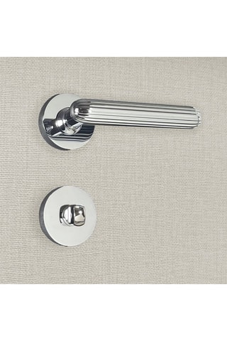 2 poignées de porte à condamnation Nelia - 12,9 x 5,2 cm - aspect chrome brillant