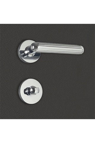 2 poignées de porte à condamnation Nelia - 12,9 x 5,2 cm - aspect chrome brillant