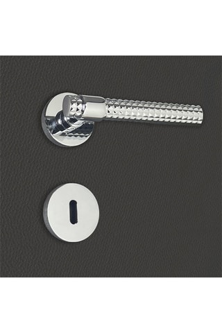 2 poignées de porte à clé Grazia - 14 x 5,2 cm - aspect chrome brillant