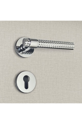 2 poignées de porte à cylindre Grazia - 14 x 5,2 cm - aspect chrome brillant