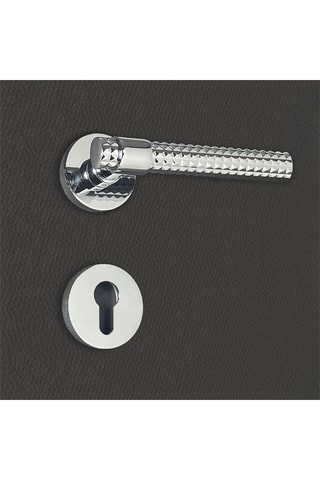 2 poignées de porte à cylindre Grazia - 14 x 5,2 cm - aspect chrome brillant