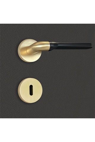 2 poignées de porte à clé Daniela - 13,9 x 5,2 cm - aspect or et noir