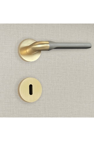 2 poignées de porte à clé Fabiana - 13,9 x 5,2 cm - aspect or et gris