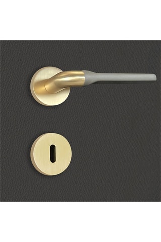 2 poignées de porte à clé Fabiana - 13,9 x 5,2 cm - aspect or et gris