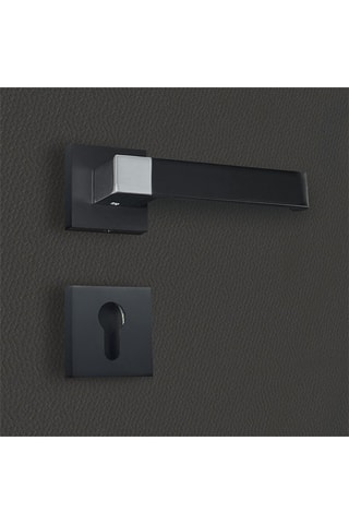 2 poignées de porte à cylindre Valentina - 13,5 x 4,7 x 3,9 cm - aspect noir et chrome brillant