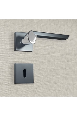 2 poignées de porte à clé Melissa - 13 x 4,2 x 6,4 cm - aspect noir et chrome brillant