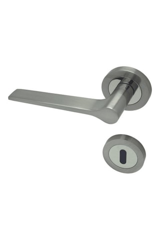 2 poignées de porte à clé Syracuse - 13 x 1,8 x 5,2 cm - finition satin/nickel