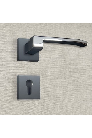 2 poignées de porte à cylindre Aurelia - 12,9 x 6,1 x 4,1 cm - aspect noir et chrome brillant