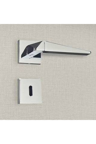 2 poignées de porte à clé Tamara - 13 x 6 x 3,9 cm - aspect chrome brillant