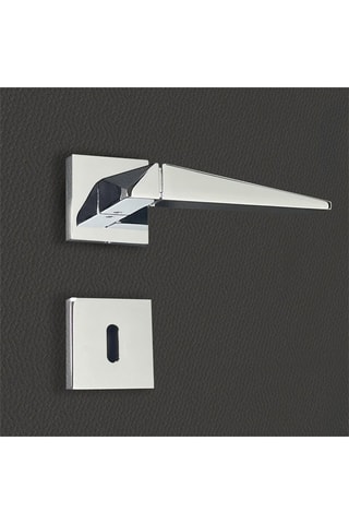 2 poignées de porte à clé Tamara - 13 x 6 x 3,9 cm - aspect chrome brillant