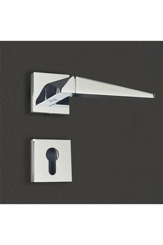 2 poignées de porte à cylindre Tamara - 13 x 6 x 3,9 cm - aspect chrome brillant