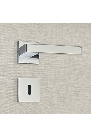 2 poignées de porte à clé Alda - 13,2 x 4,2 x 3,4 cm - aspect chrome brillant