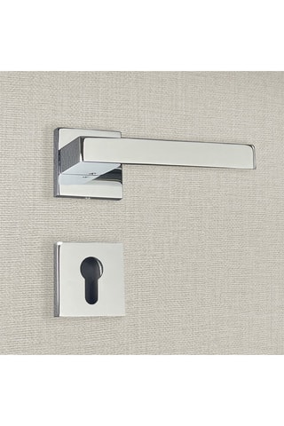 2 poignées de porte à cylindre Alda - 13,2 x 4,2 x 3,4 cm - aspect chrome brillant