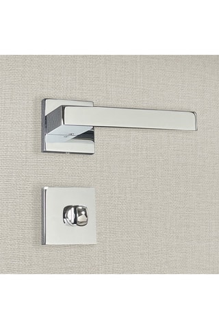 2 poignées de porte à condamnation Alda - 13,2 x 4,2 x 3,4 cm - aspect chrome brillant