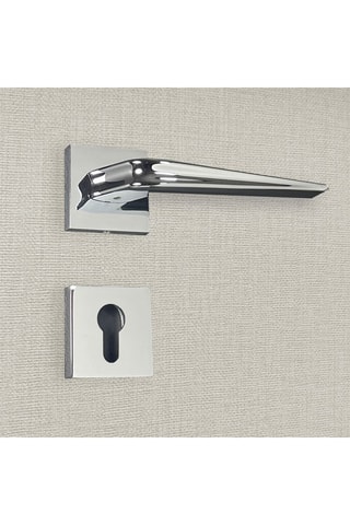 2 poignées de porte à cylindre Lara - 13,7 x 6,2 x 3,8 cm - aspect chrome brillant