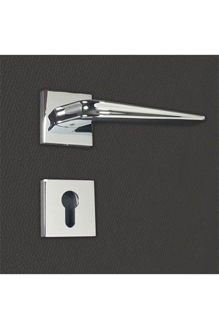 2 poignées de porte à cylindre Lara - 13,7 x 6,2 x 3,8 cm - aspect chrome brillant