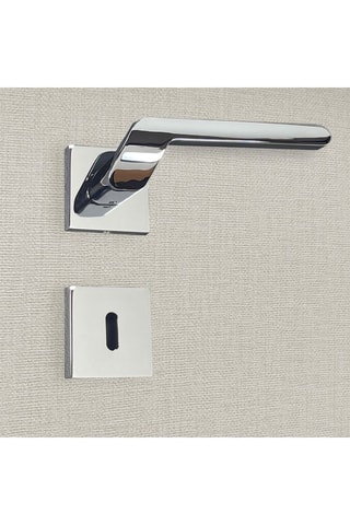 2 poignées de porte à clé - 15 x 5,5 x 4,2 cm - aspect chrome brillant