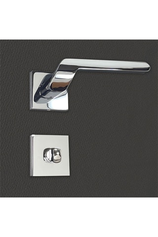 2 poignées de porte à condamnation Luana - 15 x 5,5 x 4,2 cm - aspect chrome brillant