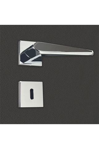 2 poignées de porte à clé Tosca - 14,2 x 6,7 x 4,7 cm - aspect chrome brillant