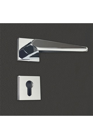 2 poignées de porte à cylindre Tosca - 14,2 x 6,7 x 4,7 cm - aspect chrome brillant