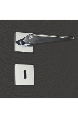 2 poignées de porte à clé Andrea - 13,3 x 6,9 x 4 cm - aspect chrome brillant