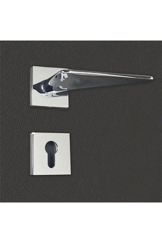 2 poignées de porte à cylindre Andrea - 13,3 x 6,9 x 4 cm - aspect chrome brillant