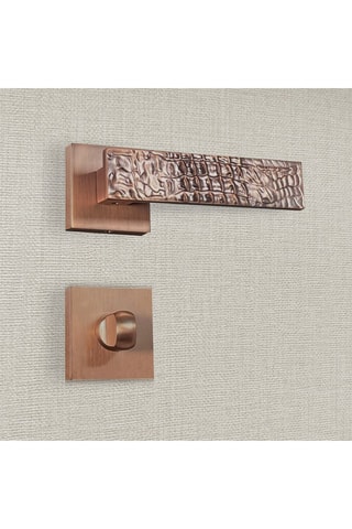 2 poignées de porte à condamnation Bruna - 13,4 x 5,8 x 4 cm - aspect bronze brossé