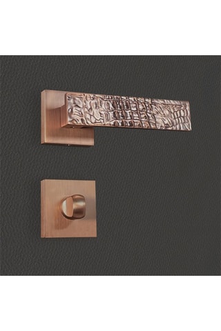 2 poignées de porte à condamnation Bruna - 13,4 x 5,8 x 4 cm - aspect bronze brossé