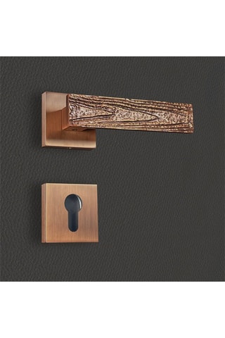 2 poignées de porte à cylindre Olivia - 13,4 x 5,8 x 4 cm - aspect bronze brossé