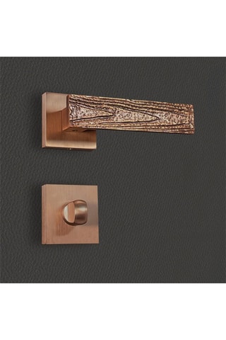 2 poignées de porte à condamnation Olivia - 13,5 x 5,8 x 4 cm - aspect bronze brossé