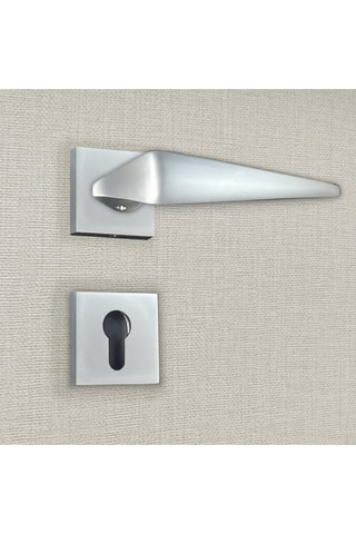 2 poignées de porte à cylindre Sofia - 14,3 x 6,2 x 3,7 cm - finition satin/nickel