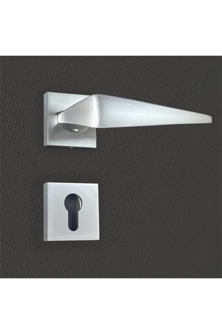 2 poignées de porte à cylindre Sofia - 14,3 x 6,2 x 3,7 cm - finition satin/nickel