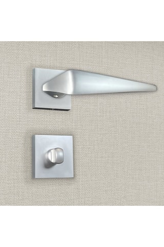 2 poignées de porte à condamnation Sofia - 13,5 x 5,8 x 4 cm - finition satin/nickel