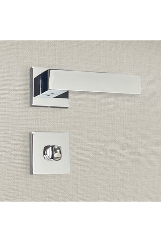 2 poignées de porte à condamnation Europa - 14 x 5,5 x 3,3 cm - aspect chrome brillant