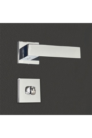 2 poignées de porte à condamnation Europa - 14 x 5,5 x 3,3 cm - aspect chrome brillant