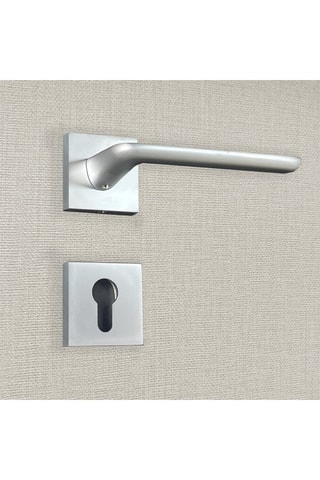 2 poignées de porte à cylindre Agata - 13,4 x 6,7 x 4,4 cm - aspect chrome mat