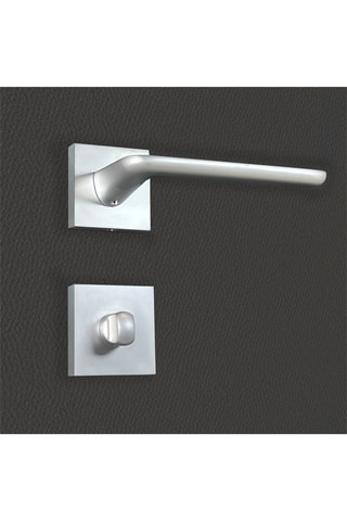 2 poignées de porte à condamnation Agata - 13,4 x 6,7 x 4,4 cm - aspect chrome mat