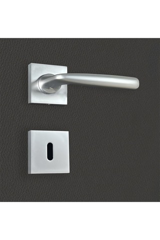 2 poignées de porte à clé Anita - 12,5 x 6,1 x 3 cm - aspect chrome mat