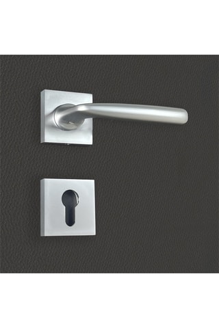 2 poignées de porte à cylindre Anita - 12,5 x 6,1 x 3 cm - aspect chrome mat