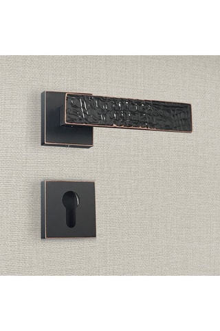 2 poignées de porte à cylindre Perla - 13,4 x 5,8 x 4 cm - aspect cuivre patiné noir