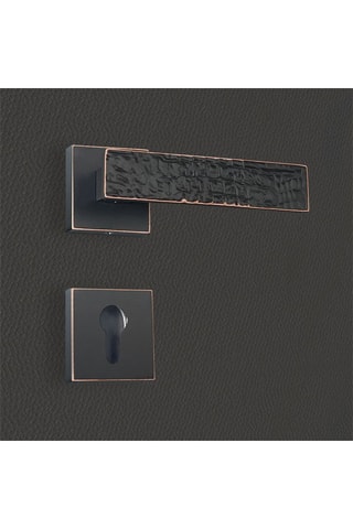 2 poignées de porte à cylindre Perla - 13,4 x 5,8 x 4 cm - aspect cuivre patiné noir