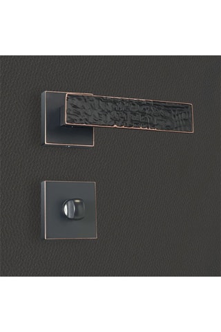 2 poignées de porte à condamnation Perla - 13,4 x 5,8 x 4 cm - aspect cuivre patiné noir