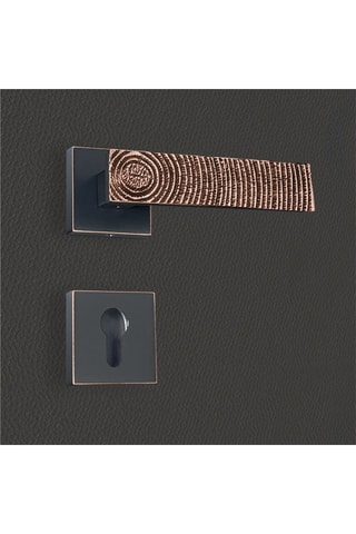 2 poignées de porte à cylindre Luna - 13,4 x 5,8 x 4 cm - aspect cuivre patiné noir