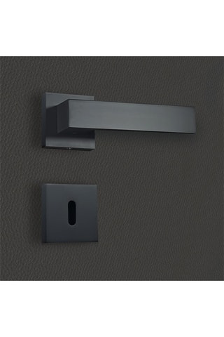 2 poignées de porte à clé Paola - 13,4 x 5,8 x 4 cm - aspect noir mat