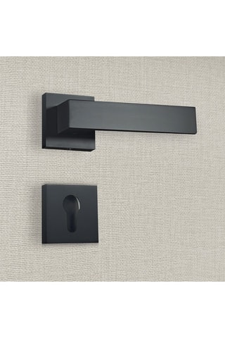 2 poignées de porte à cylindre Paola - 13,4 x 5,8 x 4 cm - aspect noir mat