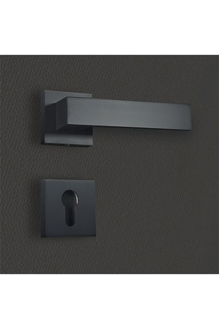 2 poignées de porte à cylindre Paola - 13,4 x 5,8 x 4 cm - aspect noir mat