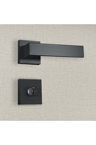 2 poignées de porte à condamnation Paola - 13,4 x 5,8 x 4 cm - aspect noir mat