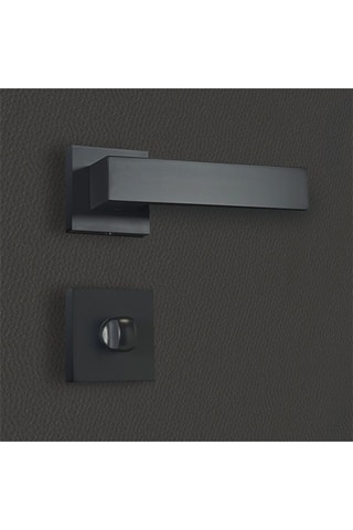 2 poignées de porte à condamnation Paola - 13,4 x 5,8 x 4 cm - aspect noir mat