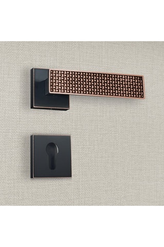 2 poignées de porte à cylindre Amalia - 13,4 x 5,8 x 4 cm - aspect cuivre patiné noir